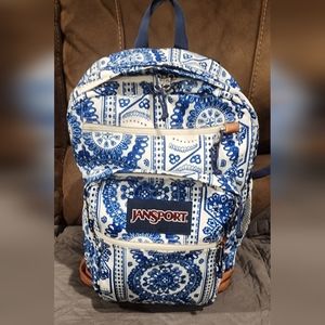 Jansport bookbag blue white paisley